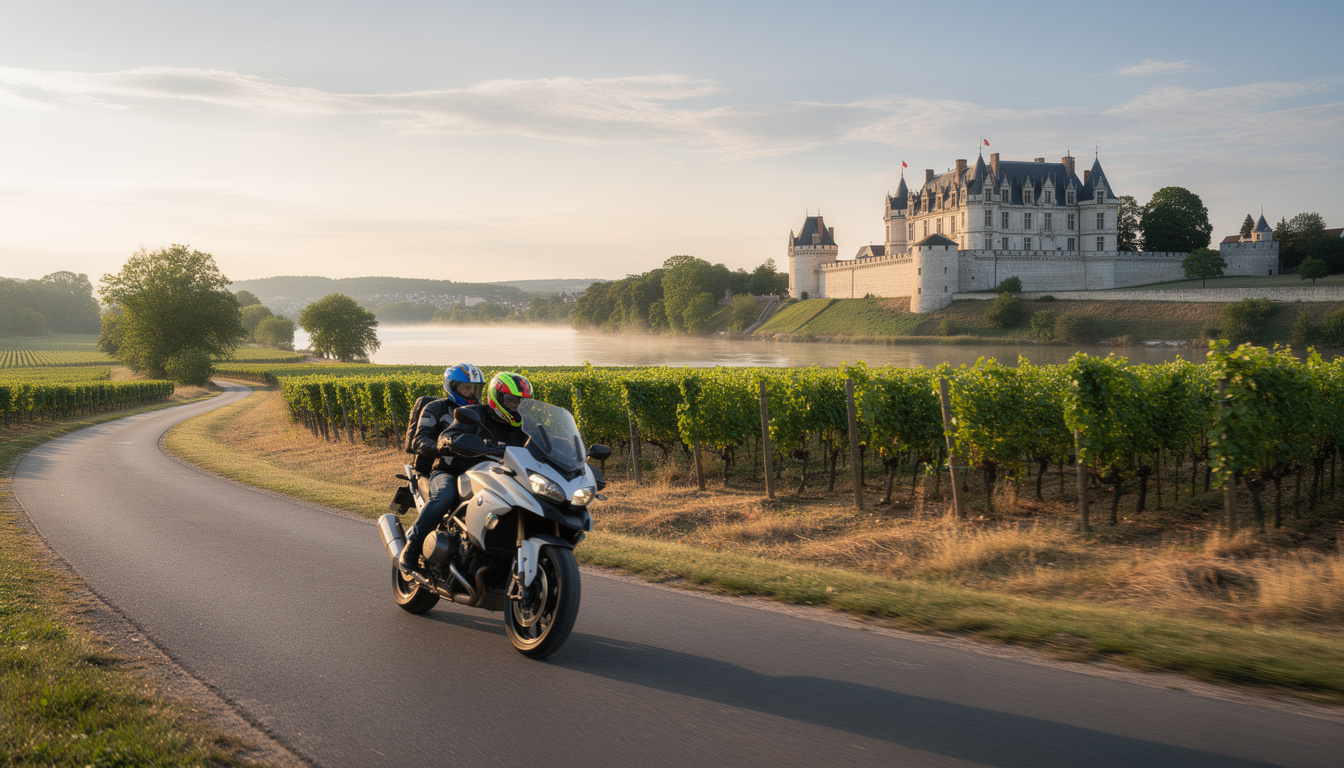 découvrez un itinéraire de road trip moto au cœur des châteaux de la loire, alliant patrimoine historique, vignobles prestigieux et charmants villages à explorer.